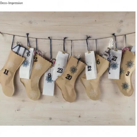 Weihnachtliche Dekorationssocken Rayher 27,5x18cm 100gr Braune 6Stück