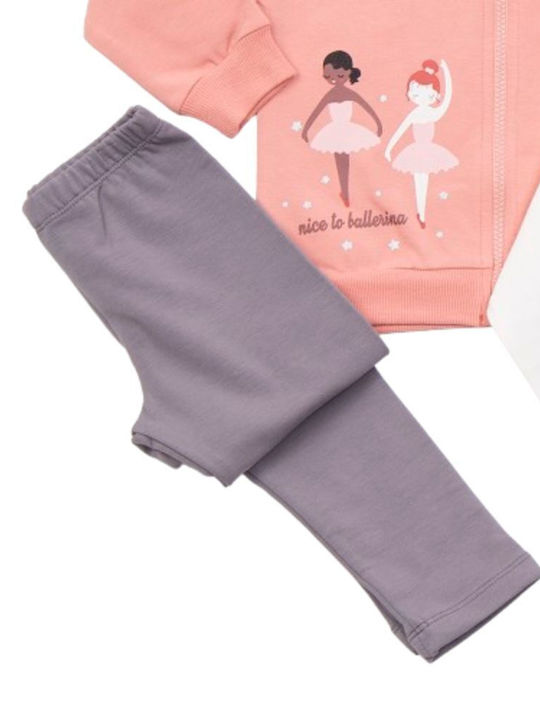 Kids' Set with Leggings Winter 3pcs Pink