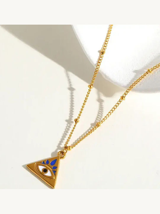 Necklace Eye from Gold Plated Steel