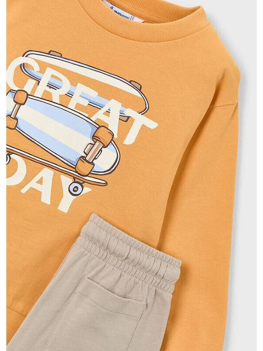 Kids Sweatpants Set Peach 2pcs
