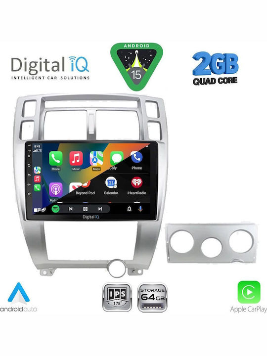 Digital IQ Car Audio System for Hyundai Tucson 2004-2010 (Bluetooth/USB/WiFi/GPS/Apple-Carplay/Android-Auto) with Touch Screen 10"