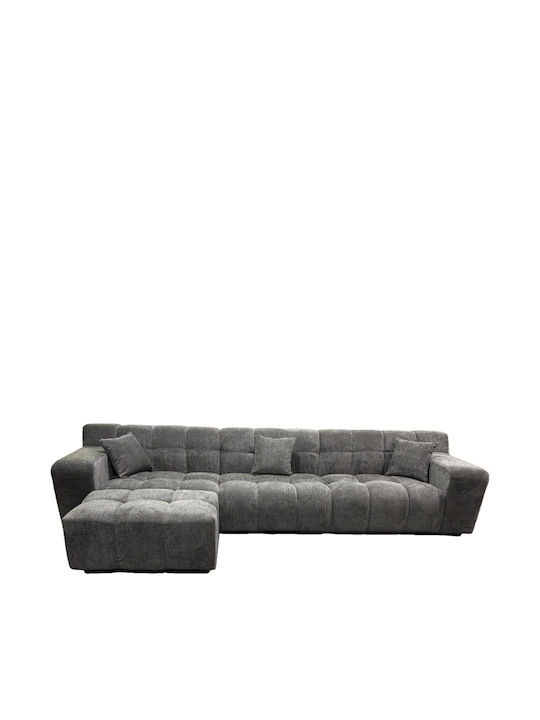 Orvella Γωνιακός Καναπές Γκρι 363x194x80εκ.