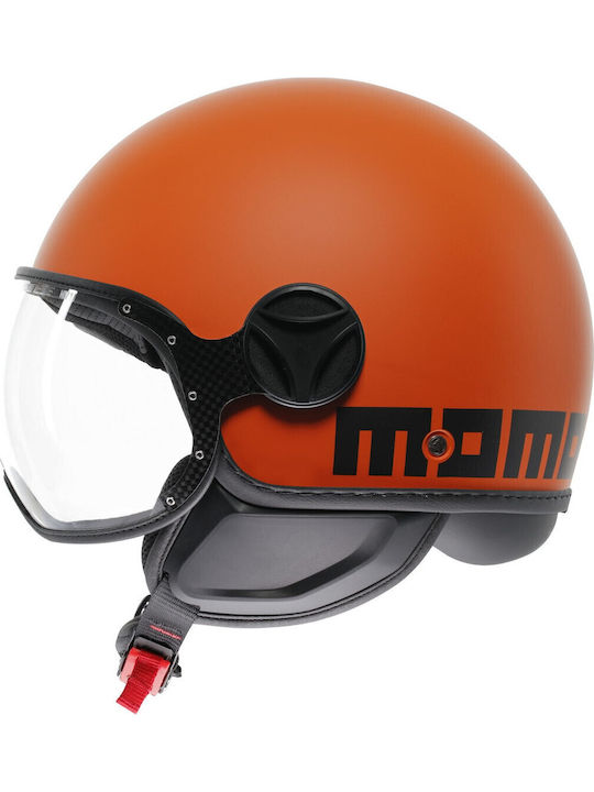 MomoDesign FGTR Classic Mat Orange/Black Motorcycle Helmet Jet ECE 22.06