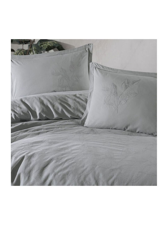 Clasy Home Set Husă de Pilotă Dublă cu 4 Fețe de Pernă & 1 Cearsaf 200x220 Gri