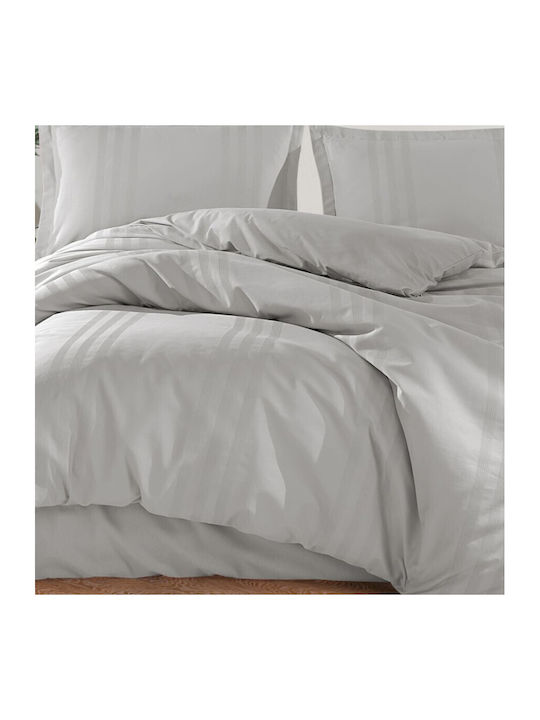 Clasy Home Set Husă de Pilotă Dublă cu 2 Fețe de Pernă & 1 Cearsaf 200x220 Gri