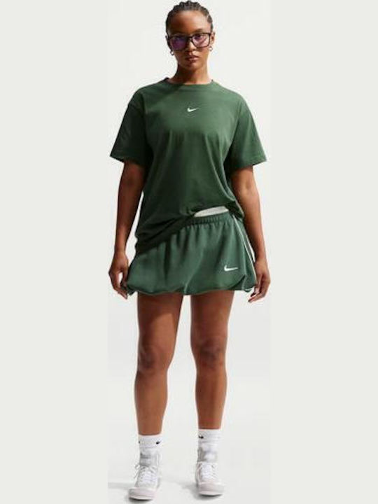 Damen Oversized T-Shirt Green/white