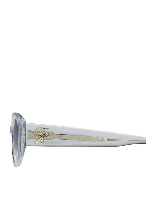 Tommy Hilfiger Unisex Ochelari De Soare Cu Ramă Din Plastic Transparentă Și Lentile Albastre