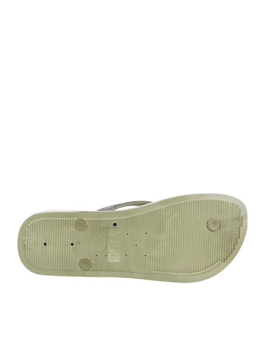 Mesh VII Frauen Flip Flops mit Plattform in Khaki Farbe