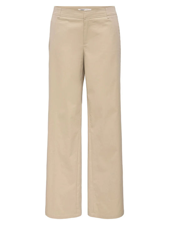 Wide Women's Chino Trousers Biege