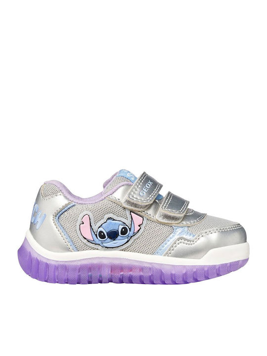 B Lightyloo Kids Sneakers Anatomic with Lights Silver
