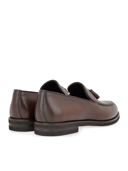 Δερμάτινα Ανδρικά Loafers σε Καφέ Χρώμα