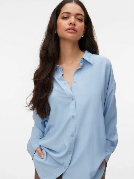 Langärmelig Damen Hemd Cashmere Blue