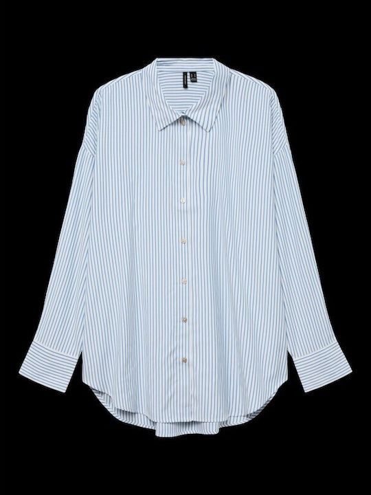 Μακρυμάνικο Γυναικείο Πουκάμισο Bright White/nok Blue