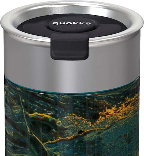 Quokka Glass Thermos Stainless Steel BPA Free 400ml Greenstone with Mouthpiece