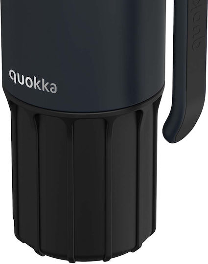 Quokka Handled Tumbler Θερμός Ανοξείδωτο BPA Free 720ml Black με Καλαμάκι και Λαβή