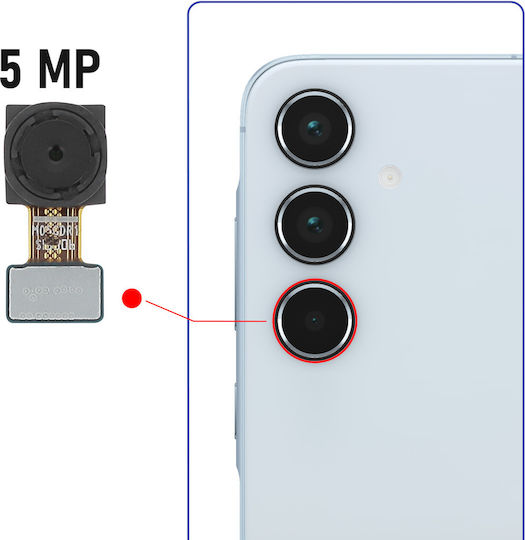 Clappio Compatible Rear Camera Galaxy A55 A34 5mp Macro Lens Black
