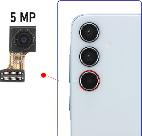 Clappio Compatible Macro Camera Galaxy A55 5mp Rear Photo Lens Black