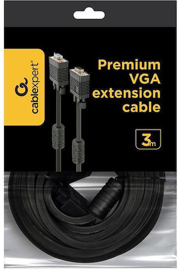 Cablexpert Cable VGA male - VGA male Μαύρο 3m (GM-VGA-EXT-3M)