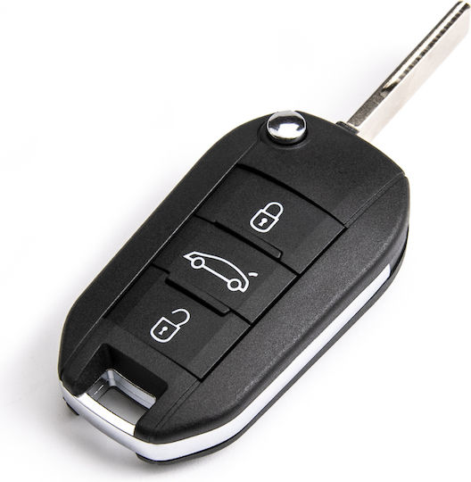 Carcasă cheie auto cu lamă cu 3 butoane pentru Peugeot