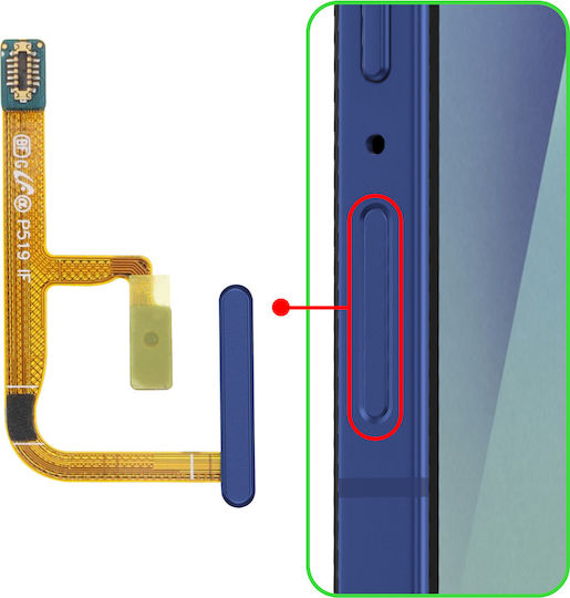 Clappio Ersatzfingerabdruckleser Galaxy Z Flip7 Dunkelblau