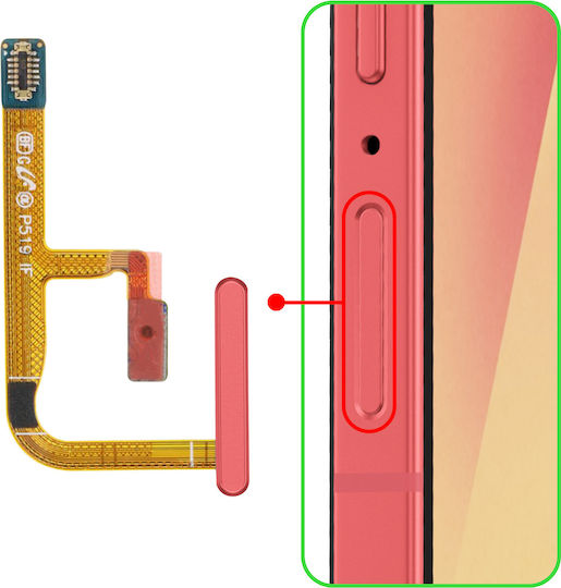 Clappio Ersatz Fingerabdruckleser Galaxy Z Flip7 Rote