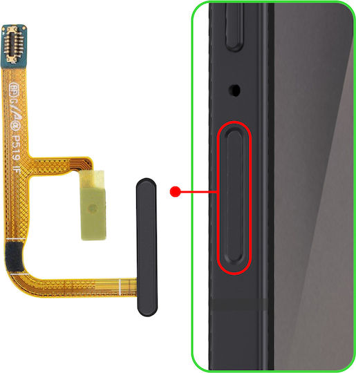 Clappio Ersatz Fingerabdruckleser Galaxy Z Flip7 Schwarz