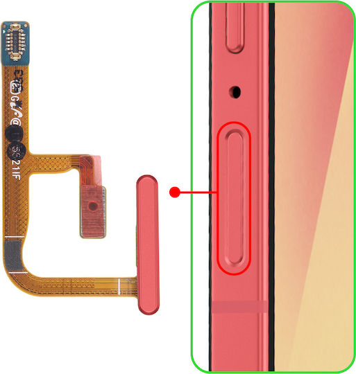 Samsung Original Fingerabdruckleser Galaxy Z Flip7 Service Pack Kabel Koralle