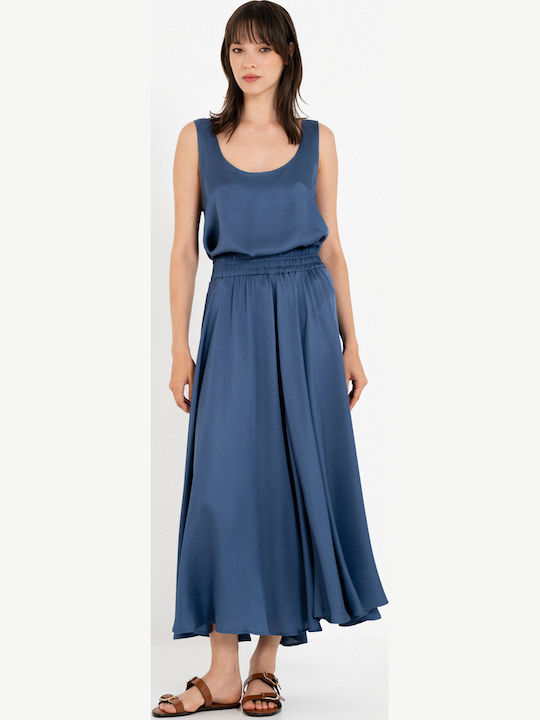 Satin Maxi Skirt Philosophy Blue