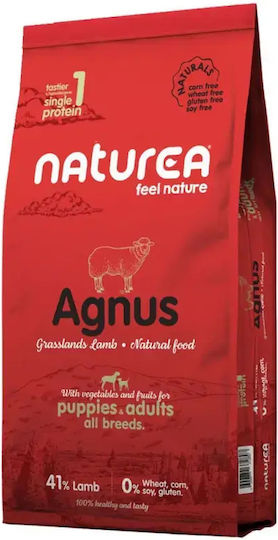 Naturea Naturals Agnus 12kg Ξηρά Τροφή χωρίς Γλουτένη για Ενήλικους Σκύλους με Αρνί, Ρύζι, Κρέας, Λαχανικά, Καστανό Ρύζι, Πατάτες και Κολοκύθα