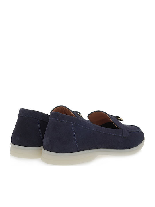 Δερμάτινα Γυναικεία Loafers σε Μπλε Χρώμα