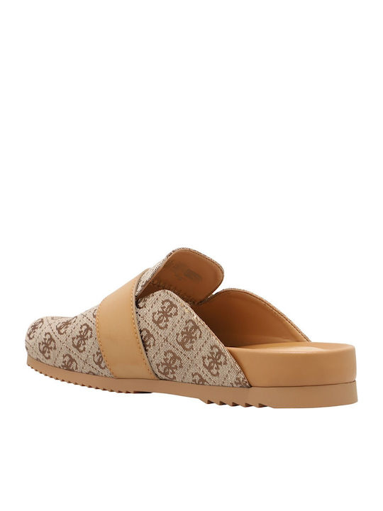 Flach Mules in Beige Farbe