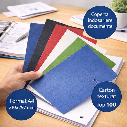 Dokumentablatt Abdeckungen A4 Größe Texturiertes Karton 230g/m² Pack 100 Stücke