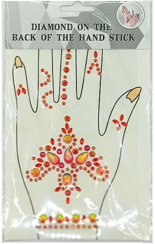 Gems Hand Stickers 20x12cm Red