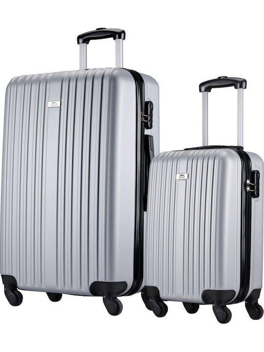 Slazenger Βαλίτσες Ταξιδιού Silver με 4 Ρόδες Σετ 2τμχ