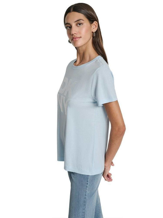 Damen Bluse Baumwolle Kurzärmelig Light Blue