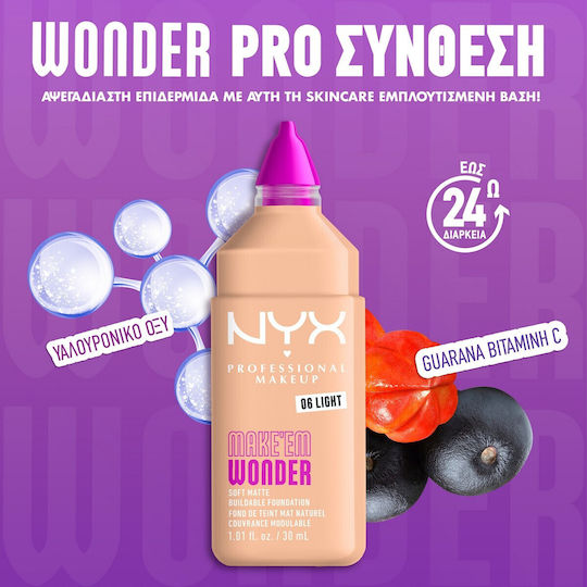 NYX Professional Makeup Make'Em Wonder Liquid Foundation 08 Vanilla 30ml