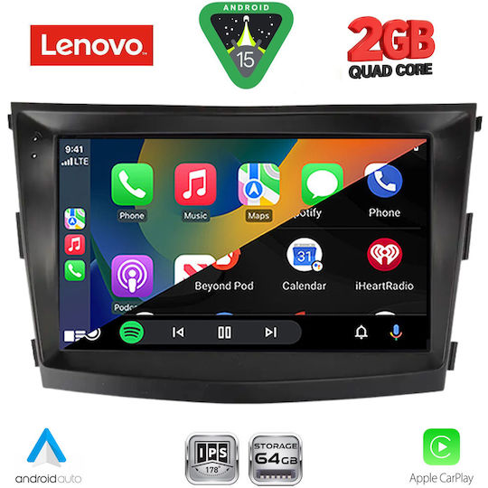 Lenovo Автомобилна Аудио Система За Ssangyong Tivoli 2016-2024 Bluetooth USB Вграден Wi-Fi GPS Apple CarPlay Android Auto С Touch Screen 9"