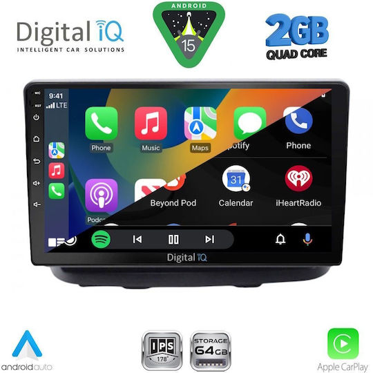 Digital IQ Ηχοσύστημα Αυτοκινήτου για Fiat Doblo 2002-2009 (Bluetooth/USB/WiFi/GPS/Apple-Carplay/Android-Auto) με Οθόνη Αφής 10"