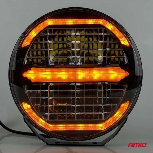 Amio LED Work Light & Long Range Flash Round Shape Operating Voltage 9v-36v White & Yellow Shade 6,000k Power 112w 1 Piece 04534/am Amio 04534/am