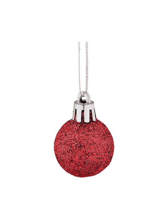 Ornament suspendat Glob Plastic Roșu Set 96buc