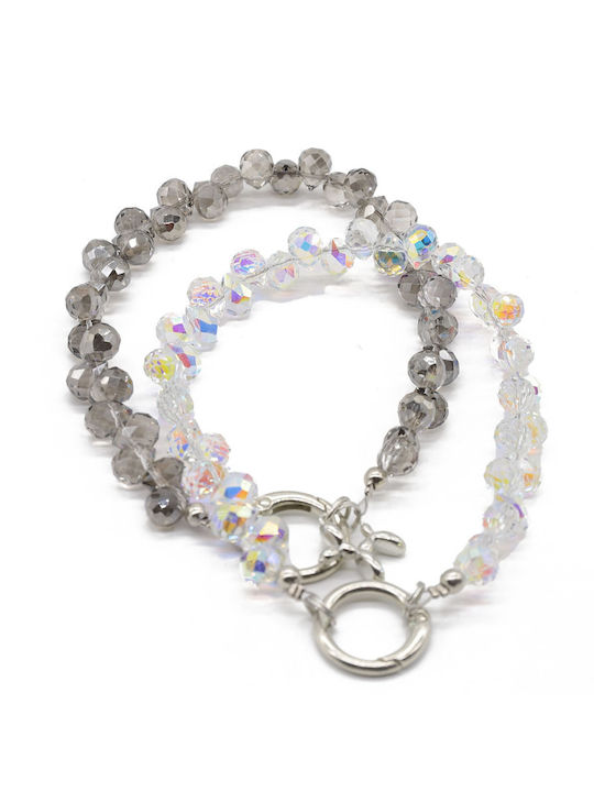 Eleganter Schlüsselanhänger Kette – Schwarzer Kristall