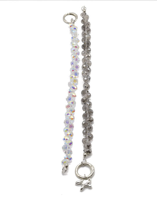 Eleganter Schlüsselanhänger Kette – Weißer Kristall