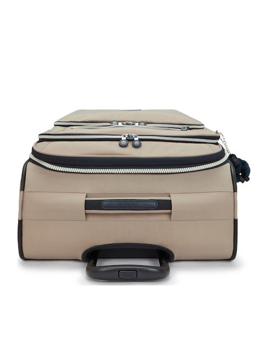 Kipling Youri Spin Medium Fabric Suitcase Soft Taupe Combo with 4 Wheels Height 68cm
