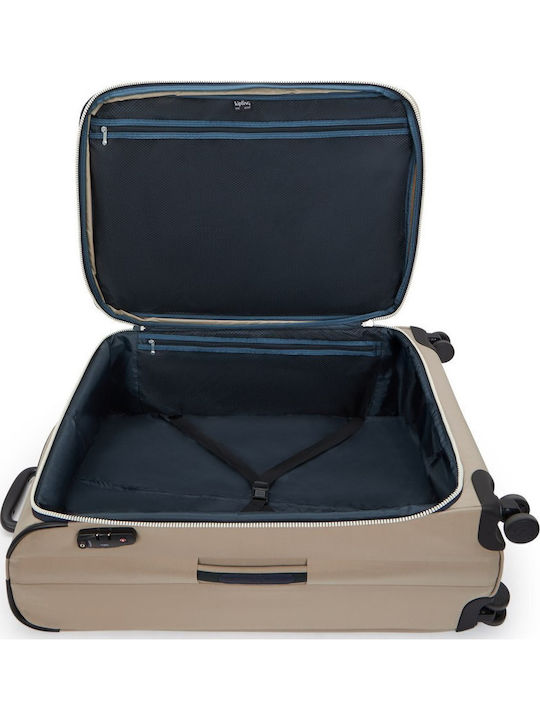 Kipling Youri Spin L Μεγάλη Βαλίτσα Ταξιδίου Υφασμάτινη Soft Taupe Combo με 4 Ρόδες Ύψους 76εκ.