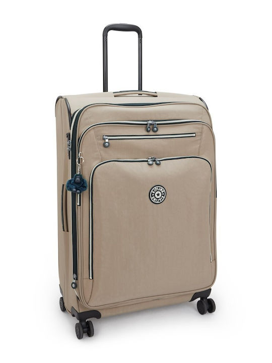 Kipling Youri Spin L Μεγάλη Βαλίτσα Ταξιδίου Υφασμάτινη Soft Taupe Combo με 4 Ρόδες Ύψους 76εκ.