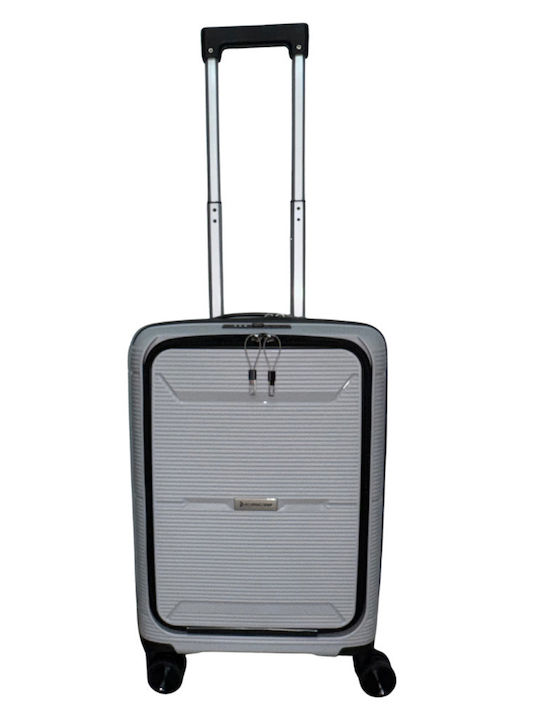 Hard Silver Travel Suitcases Set of 3 with 4 Wheels