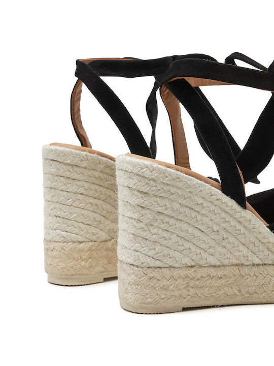 Damenplattformen im Espadrilles-Stil Schwarz