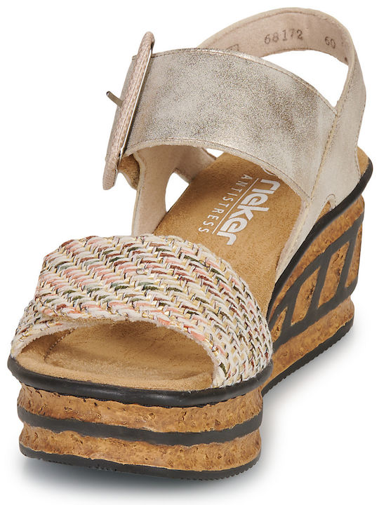 Damenplattformen Beige