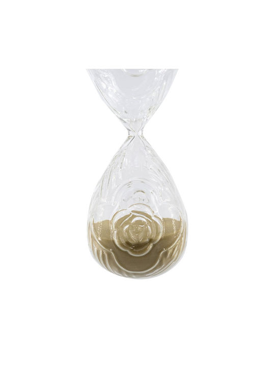 Artekko Decorative Office Hourglass in Glass 9.8x9.8x25.4 cm in Beige Color