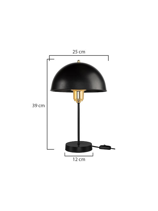 GloboStar GAZETA Plastic Vintage Table Lamp for Socket E27 with Black Shade and Base